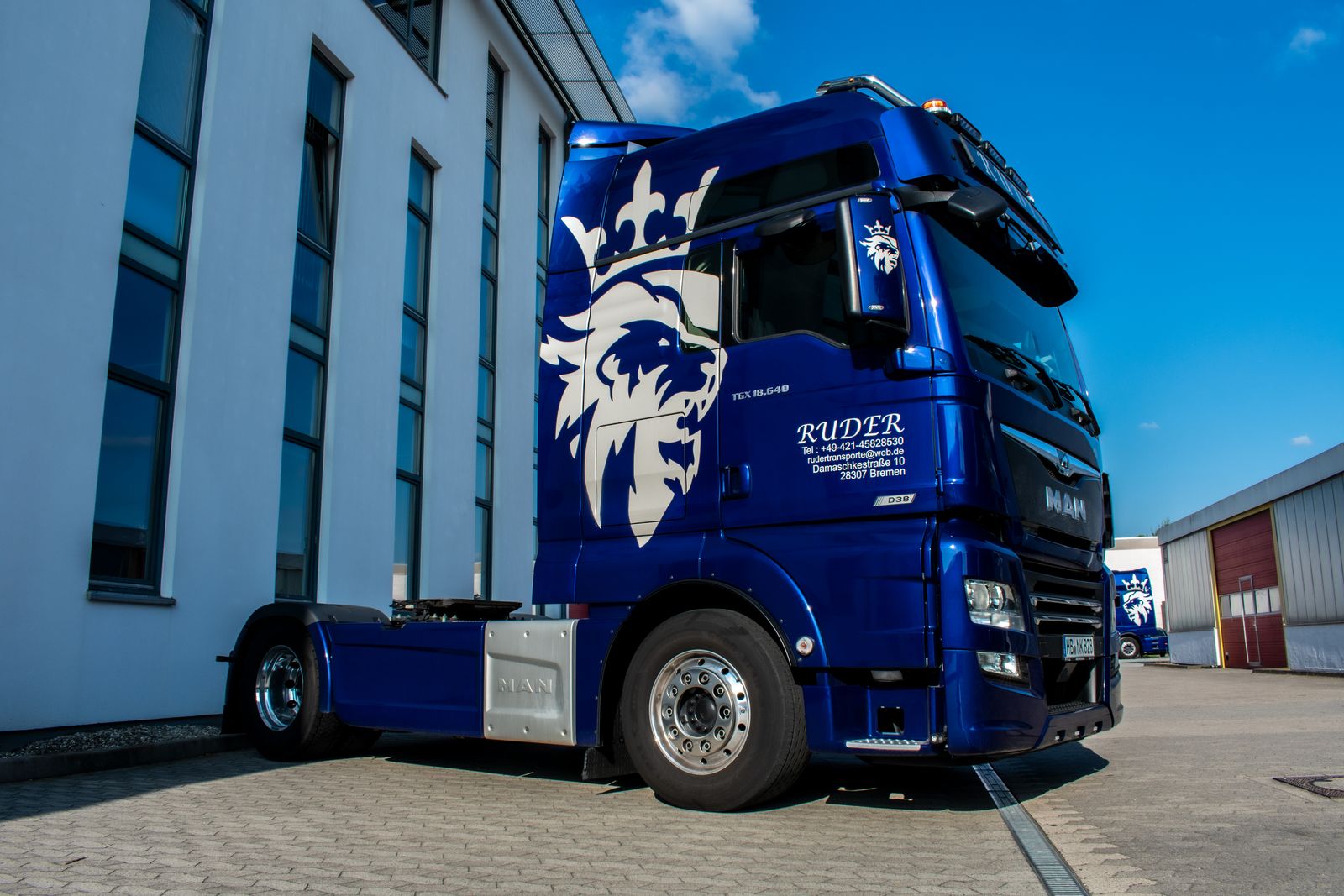 MAN TGX 18.640 Seitenprofil mit Löwen-Design